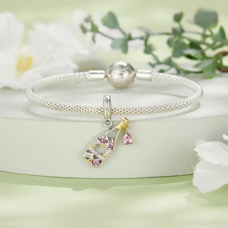 (image pour) Charm Pandora Style Champagne - BSC863 - Afficher 3