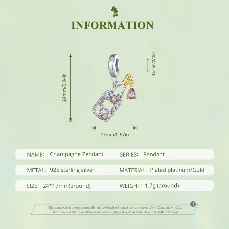 (image pour) Charm Pandora Style Champagne - BSC863 - Afficher 6