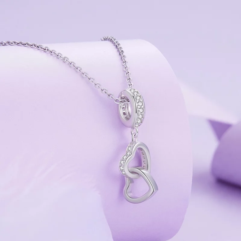 (image pour) Charm Pandora Style Cœur Entrelacé - SCC2455 - Afficher 2