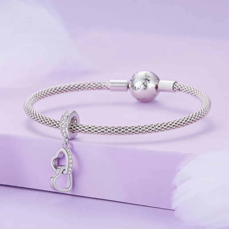 (image pour) Charm Pandora Style Cœur Entrelacé - SCC2455 - Afficher 3
