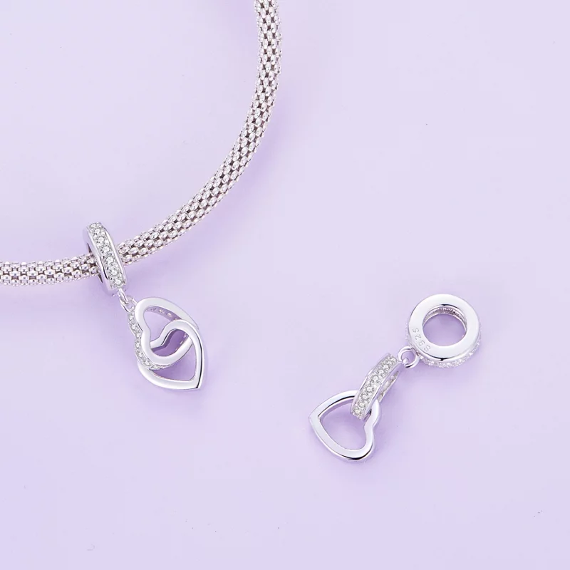 (image pour) Charm Pandora Style Cœur Entrelacé - SCC2455 - Afficher 4