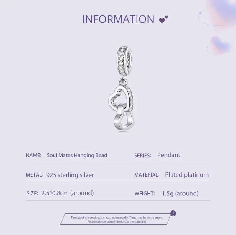 (image pour) Charm Pandora Style Cœur Entrelacé - SCC2455 - Afficher 5