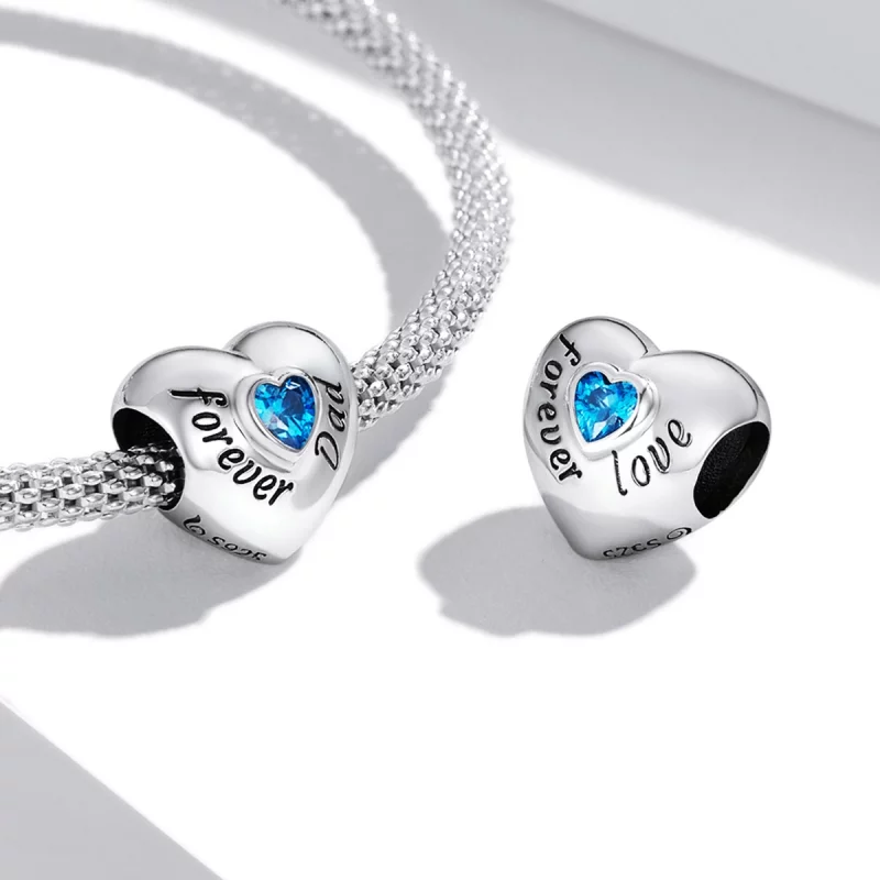 (image pour) Charm style Pandora En mémoire de Papa - BSC562-BU - Afficher 4