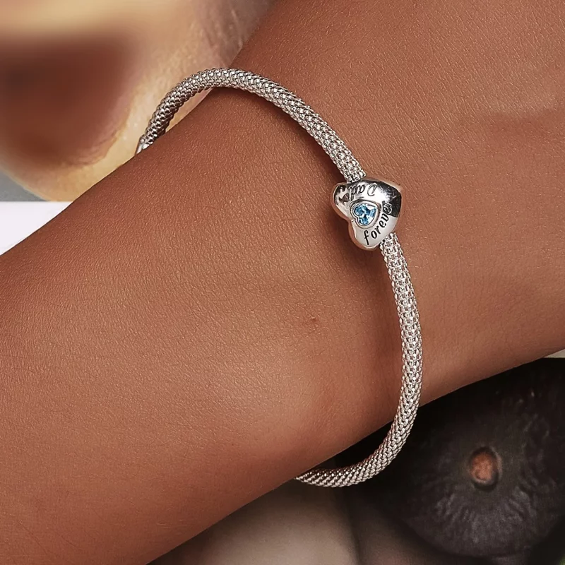 (image pour) Charm style Pandora En mémoire de Papa - BSC562-BU - Afficher 6