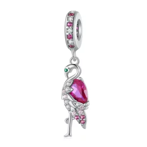 (image pour) Charm style Pandora Flamant Rose - BSC833