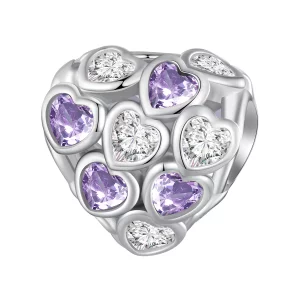 (image pour) Charme Pandora Style avec des cœurs partout - SCC2451