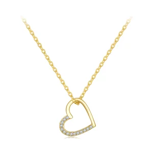 (image pour) Collier cœur en 14 carats de style Pandora - SCN347-B