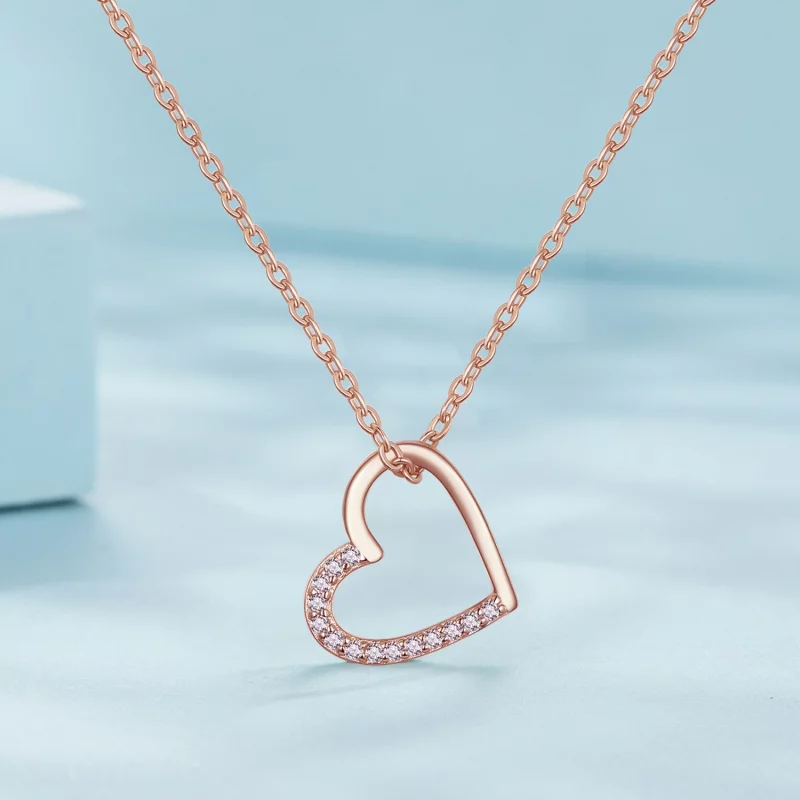 (image pour) Collier cœur en or rose de style Pandora - SCN347-C - Afficher 2