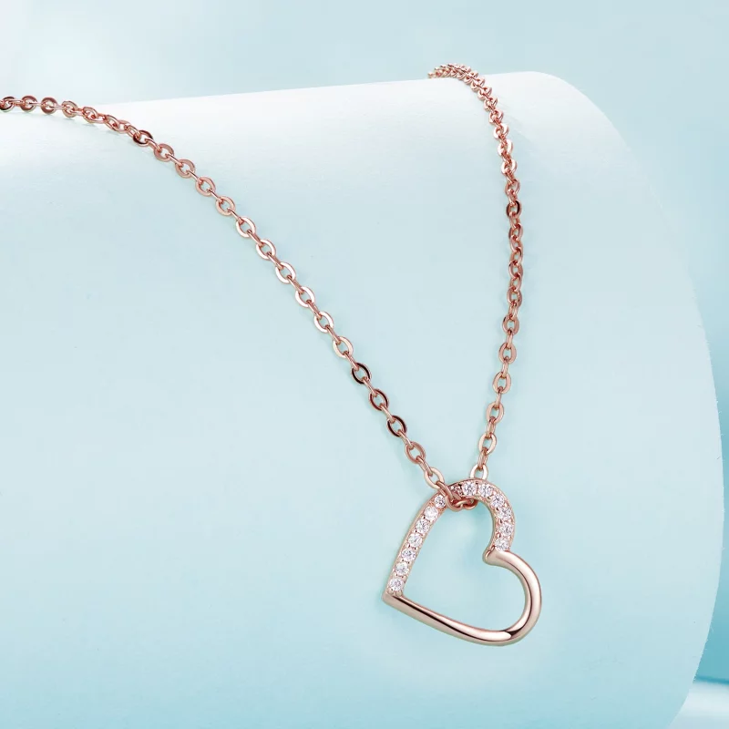 (image pour) Collier cœur en or rose de style Pandora - SCN347-C - Afficher 3