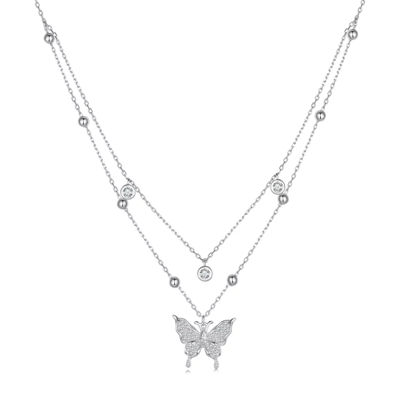 (image pour) Collier à double chaîne de style Pandora - BSN308 - Afficher 3
