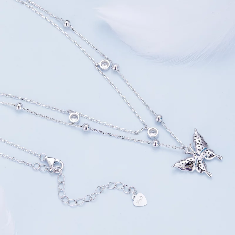 (image pour) Collier à double chaîne de style Pandora - BSN308 - Afficher 4