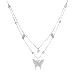 (image pour) Collier à double chaîne de style Pandora - BSN308
