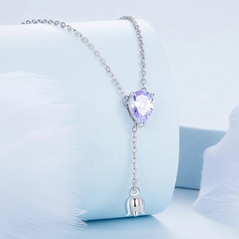 (image pour) Collier en style Pandora avec améthyste - BSN271 - Afficher 2