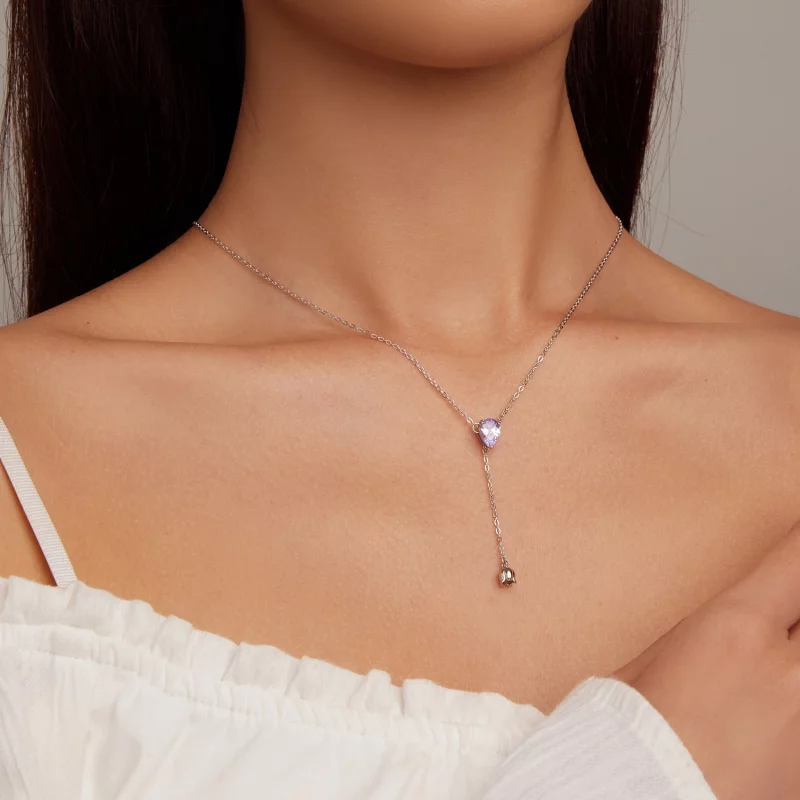 (image pour) Collier en style Pandora avec améthyste - BSN271 - Afficher 7