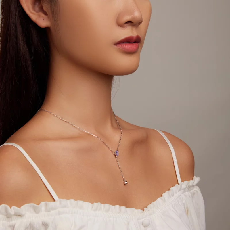 (image pour) Collier en style Pandora avec améthyste - BSN271 - Afficher 8