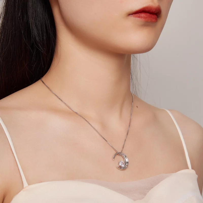 (image pour) Collier lune de style Pandora - BSN311 - Afficher 9