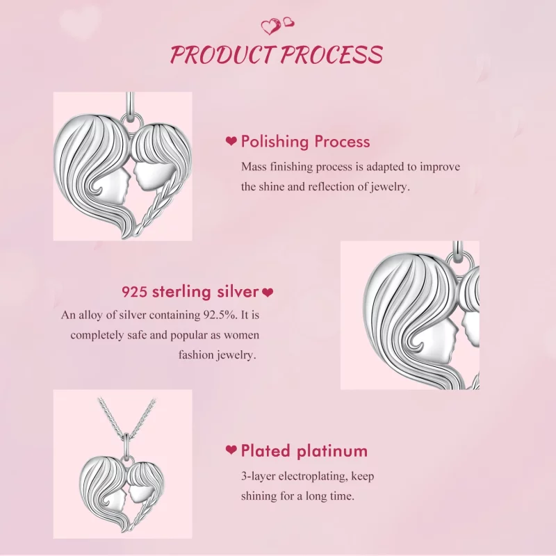 (image pour) Collier Pandora Style Mère Fille - BSN324 - Afficher 6