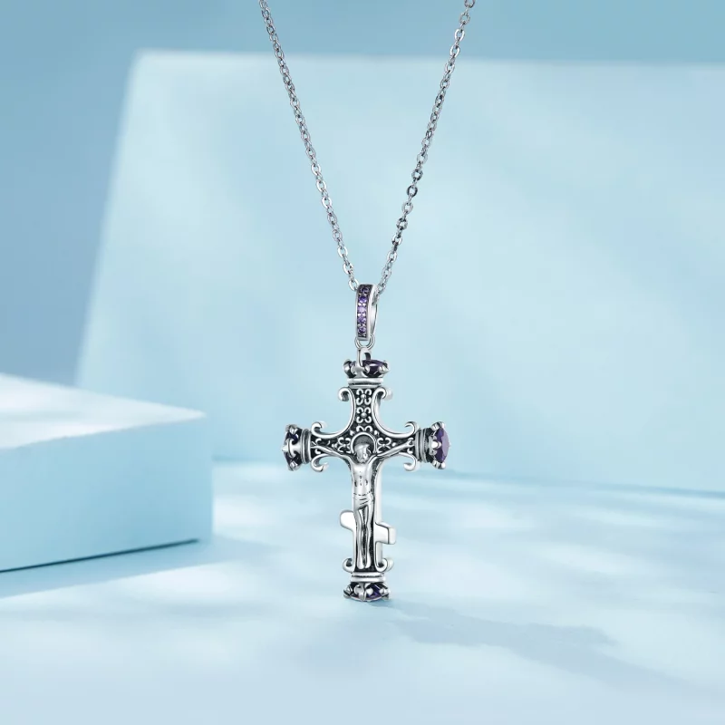 (image pour) Pendentif style Pandora avec croix - SCP064 - Afficher 2