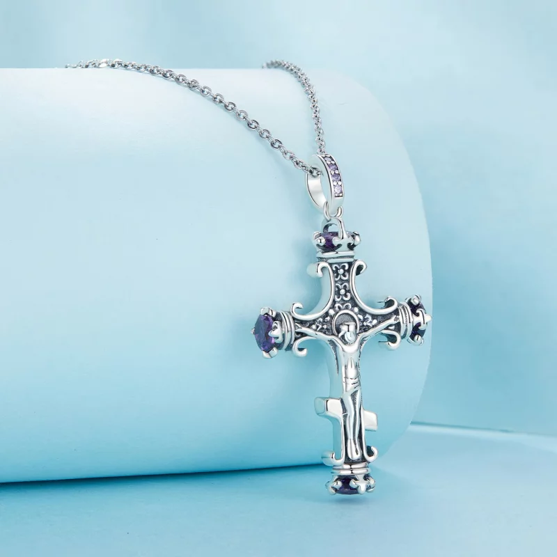 (image pour) Pendentif style Pandora avec croix - SCP064 - Afficher 3
