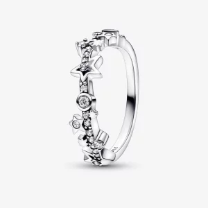 (image pour) Bague en argent sterling Pandora Voie lactée avec zircon cubique transparent - 192586C01