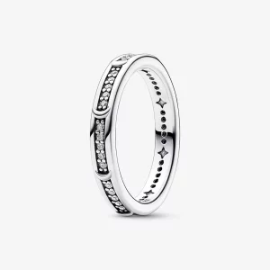 (image pour) Bague Pandora Moon en argent sterling avec zircone cubique transparente - 192783C01
