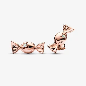 (image pour) Boucles d'oreilles clou Pandora enrobées de bonbons plaquées or rose 14 carats - 282638C01