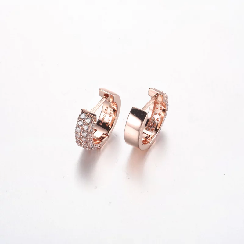 (image pour) Boucles d'oreilles créoles Pandora Timeless Pavé à double rangée - 282622C01 - Afficher 3
