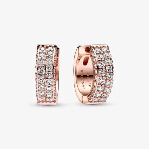 (image pour) Boucles d'oreilles créoles Pandora Timeless Pavé à double rangée - 282622C01
