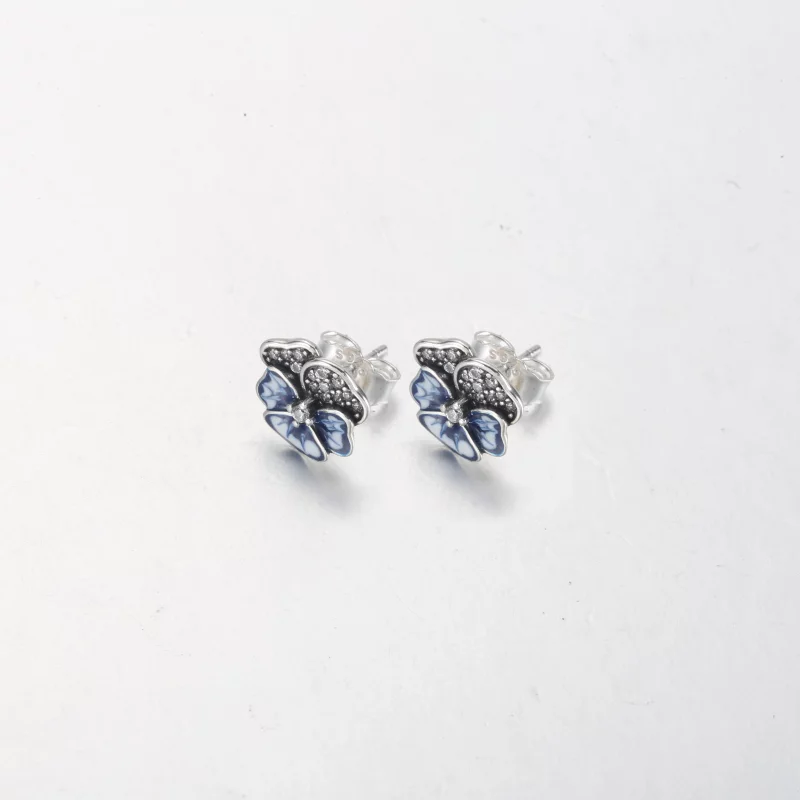 (image pour) Boucles d'oreilles Pandora Blue Pansy Flower - 290781C01 - Afficher 2