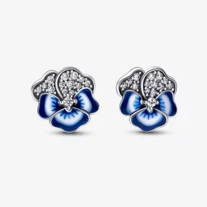 (image pour) Boucles d'oreilles Pandora Blue Pansy Flower - 290781C01