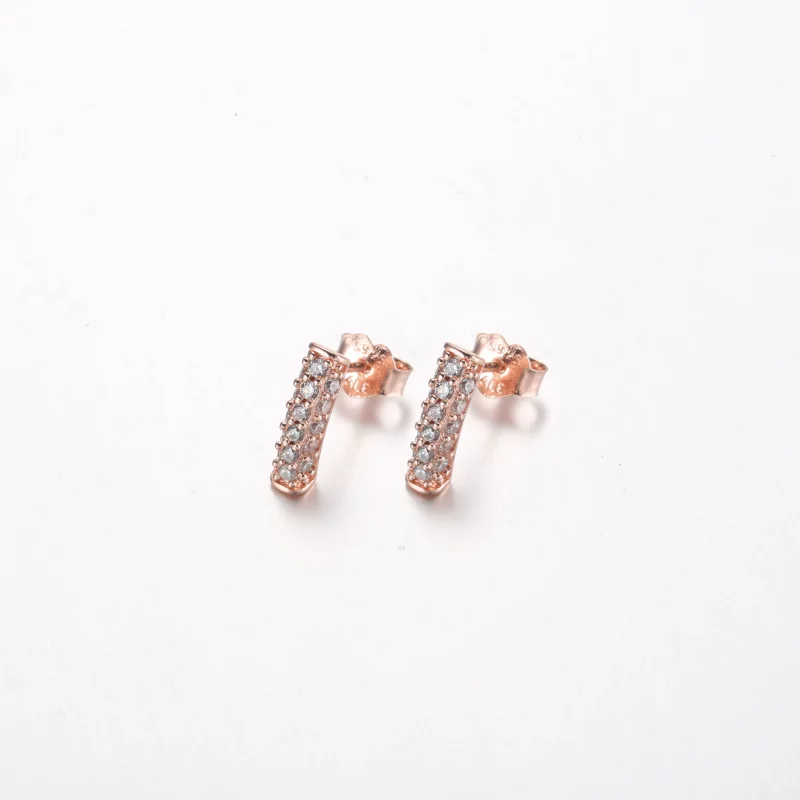 (image pour) Boucles d'oreilles Pandora Timeless Pavé à barre simple avec rangée de pierres - - Afficher 2