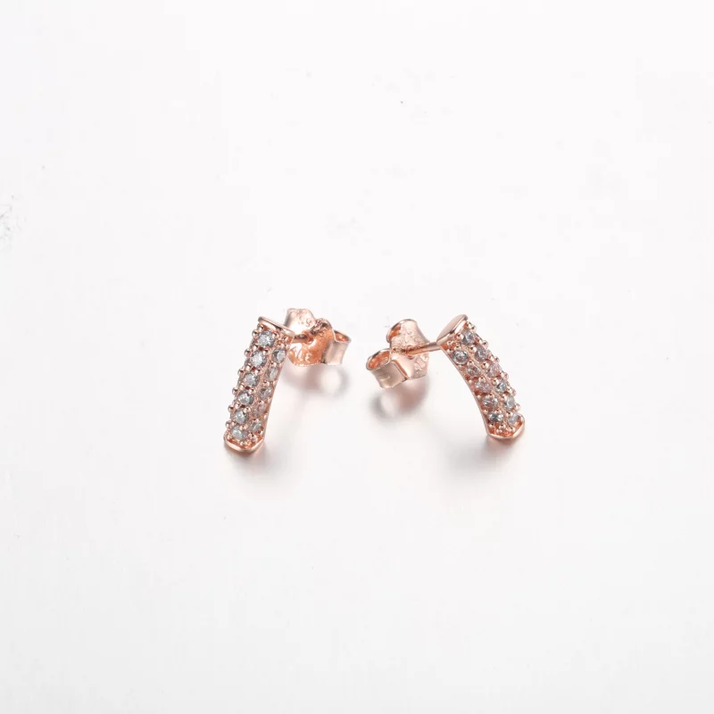 (image pour) Boucles d'oreilles Pandora Timeless Pavé à barre simple avec rangée de pierres - - Afficher 5