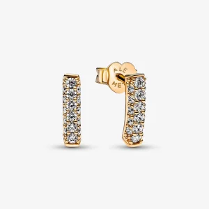 (image pour) Boucles d'oreilles Pandora Timeless Pavé à barre simple avec rangée de pierres - 262626C01