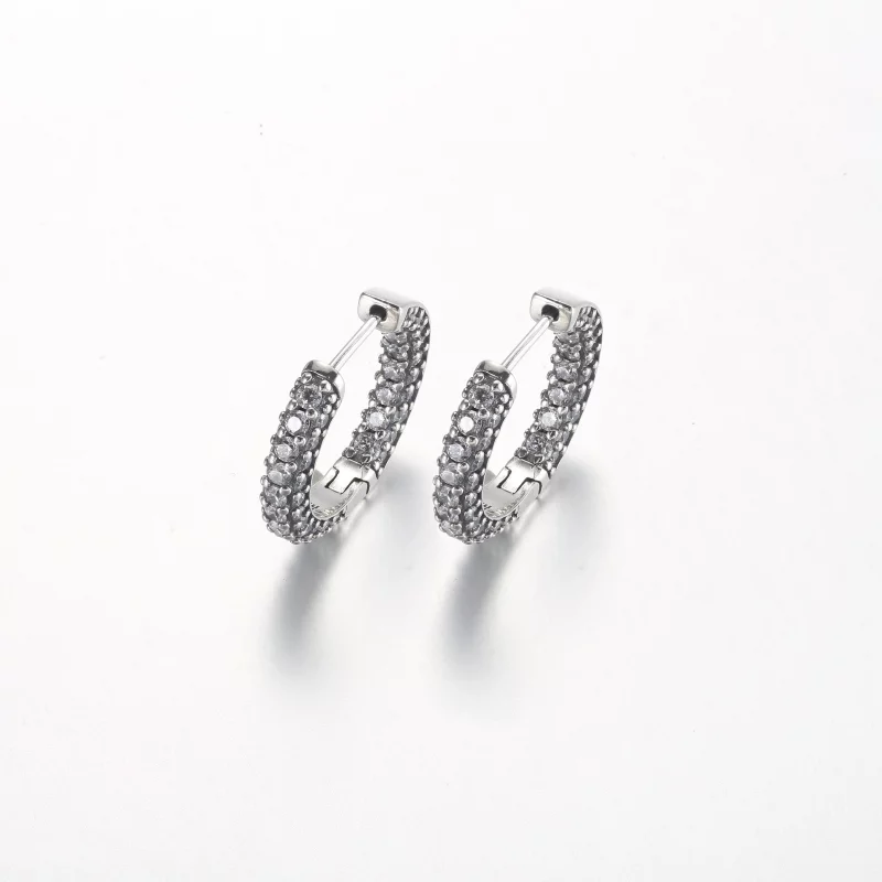 (image pour) Boucles d'oreilles Pandora Timeless Pavé à une rangée de cerceaux - 292624C01 - Afficher 2