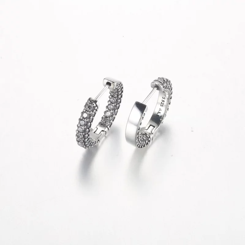 (image pour) Boucles d'oreilles Pandora Timeless Pavé à une rangée de cerceaux - 292624C01 - Afficher 3