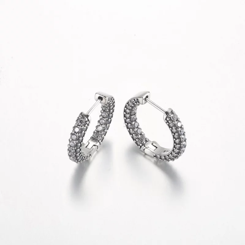 (image pour) Boucles d'oreilles Pandora Timeless Pavé à une rangée de cerceaux - 292624C01 - Afficher 4