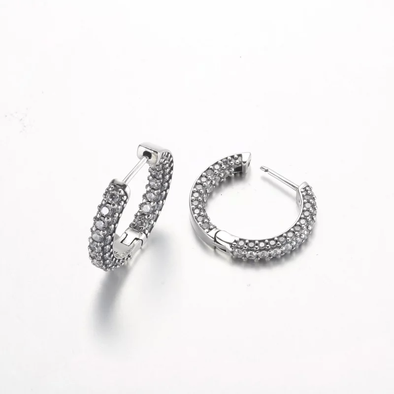 (image pour) Boucles d'oreilles Pandora Timeless Pavé à une rangée de cerceaux - 292624C01 - Afficher 5