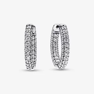(image pour) Boucles d'oreilles Pandora Timeless Pavé à une rangée de cerceaux - 292624C01