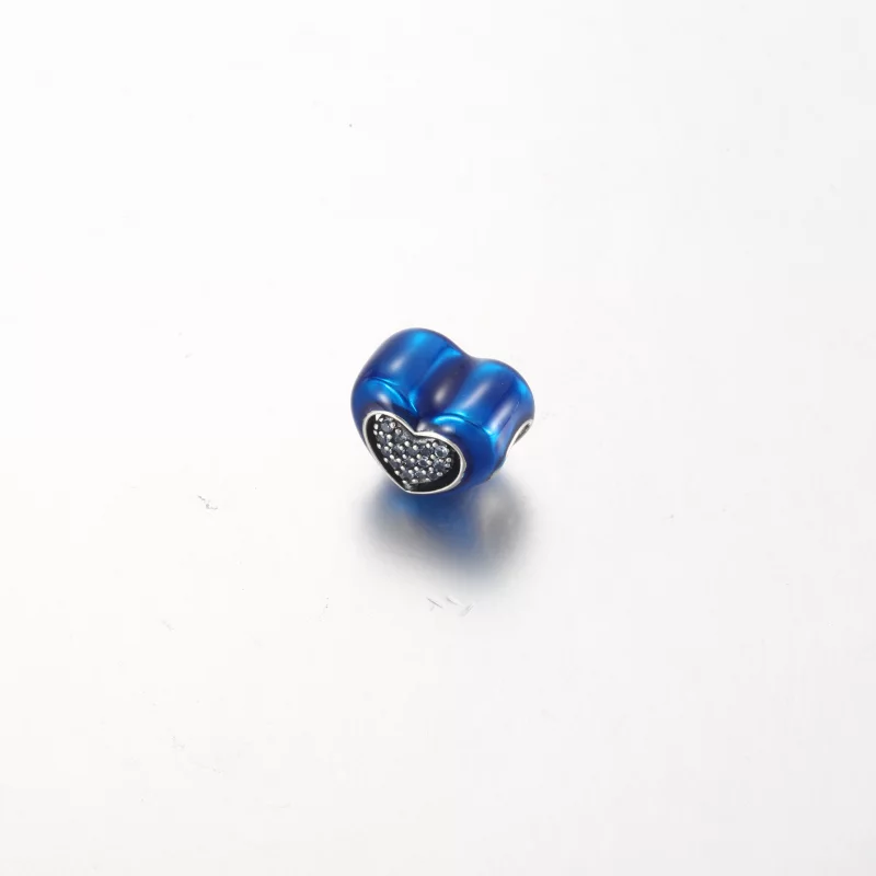 (image pour) Charm Coeur Bleu Tourbillonnant Pandora - 792750C01 - Afficher 2
