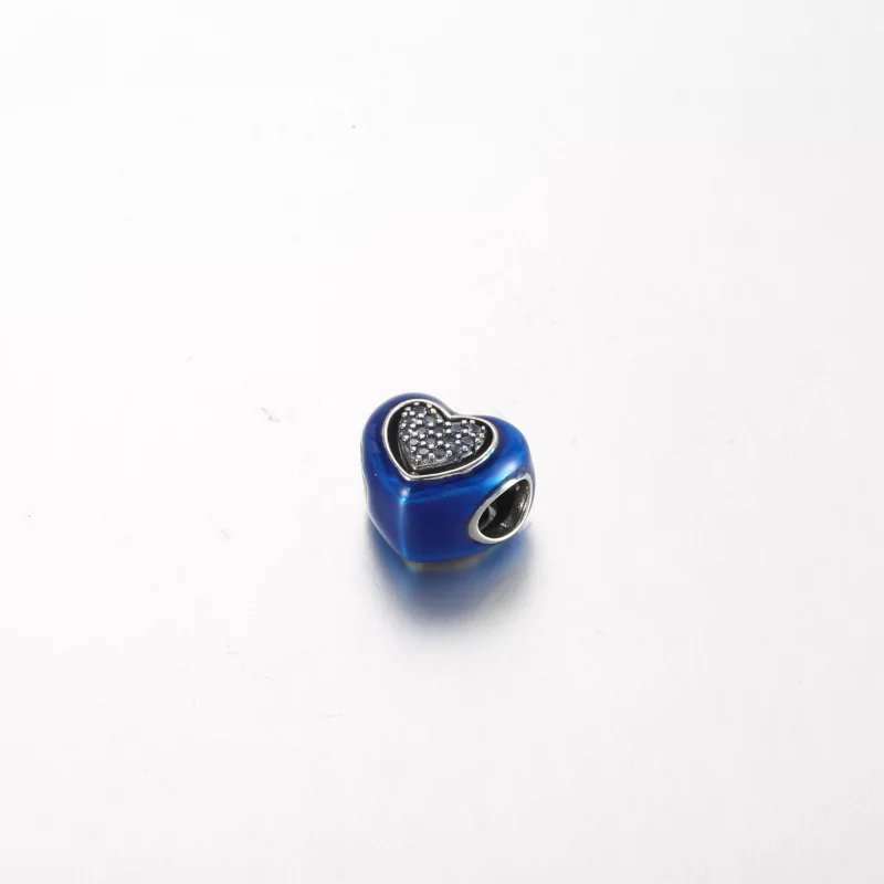 (image pour) Charm Coeur Bleu Tourbillonnant Pandora - 792750C01 - Afficher 3
