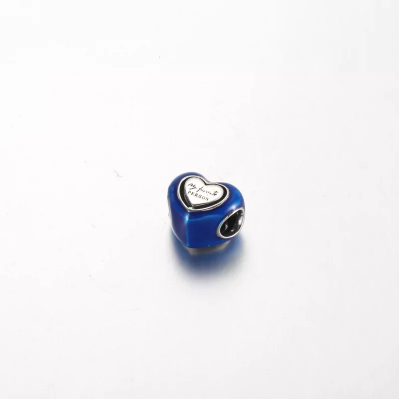 (image pour) Charm Coeur Bleu Tourbillonnant Pandora - 792750C01 - Afficher 4