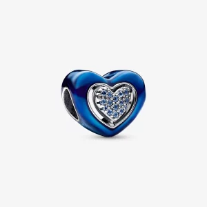 (image pour) Charm Coeur Bleu Tourbillonnant Pandora - 792750C01