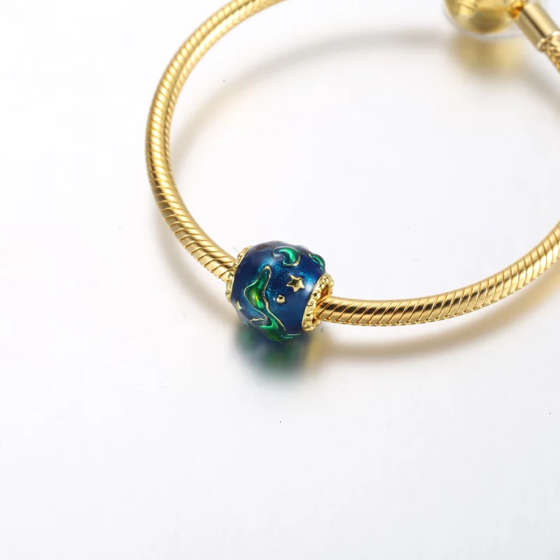 (image pour) Charm en plaqué or 14 carats Pandora Earth - 762431C01 - Afficher 5