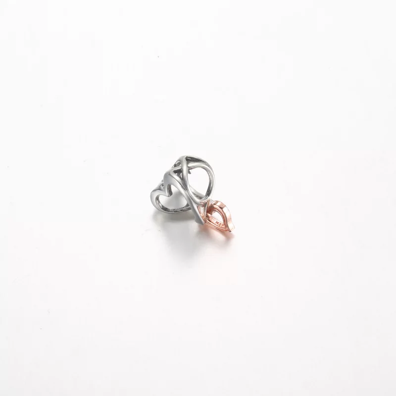 (image pour) Charm Pandora à cœur ouvert entrelacé bicolore - 782642C00 - Afficher 3