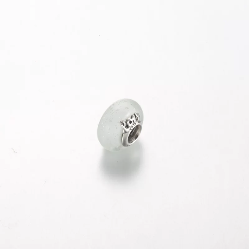(image pour) Charm Pandora en verre de Murano blanc pailleté "Mum & Love" - 792655C00 - Afficher 2