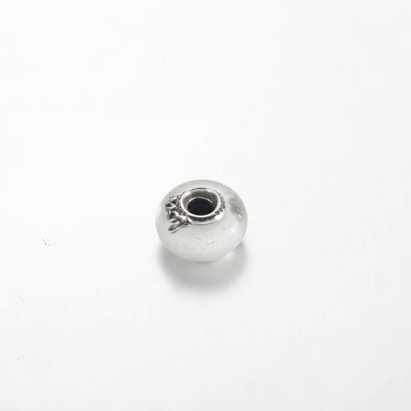 (image pour) Charm Pandora en verre de Murano blanc pailleté "Mum & Love" - 792655C00 - Afficher 3