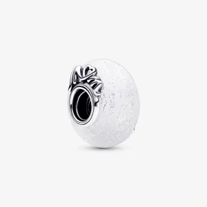 (image pour) Charm Pandora en verre de Murano blanc pailleté "Mum & Love" - 792655C00