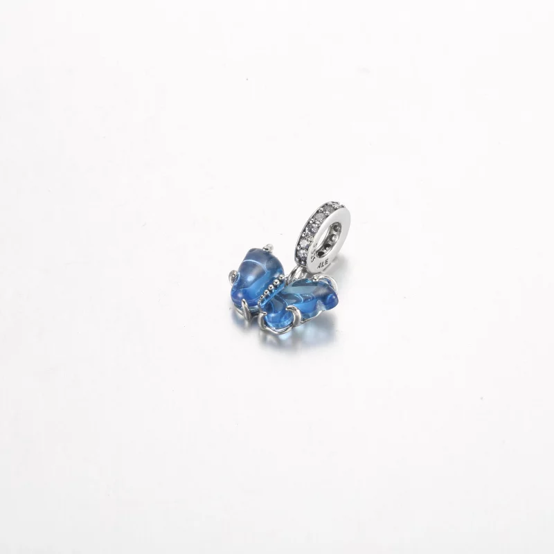 (image pour) Charmante breloque papillon en verre de Murano bleu Pandora - 792698C01 - Afficher 2