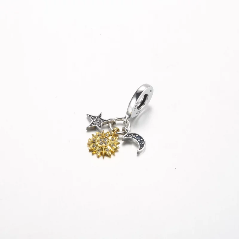 (image pour) Charme suspendu triple céleste Pandora bicolore - 762676C01 - Afficher 2