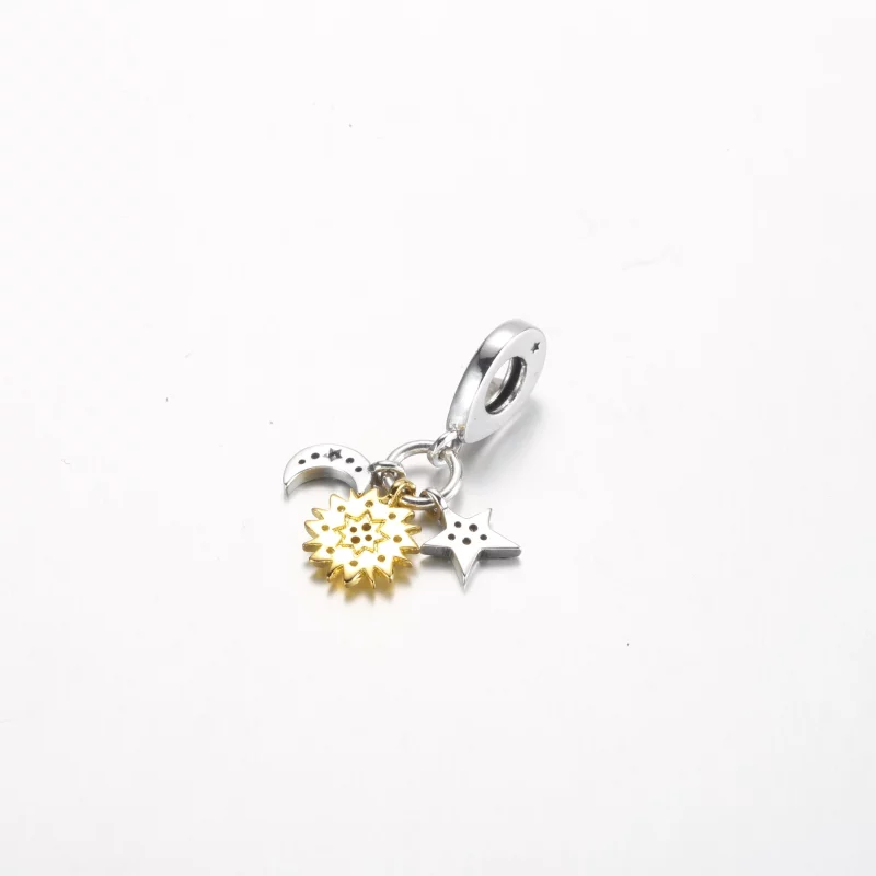(image pour) Charme suspendu triple céleste Pandora bicolore - 762676C01 - Afficher 3
